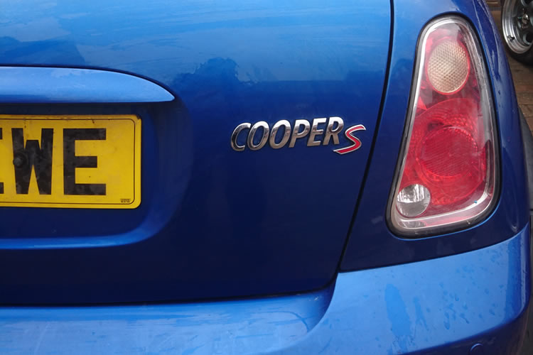 bmw mini cooper s class with dent to tailgate removed